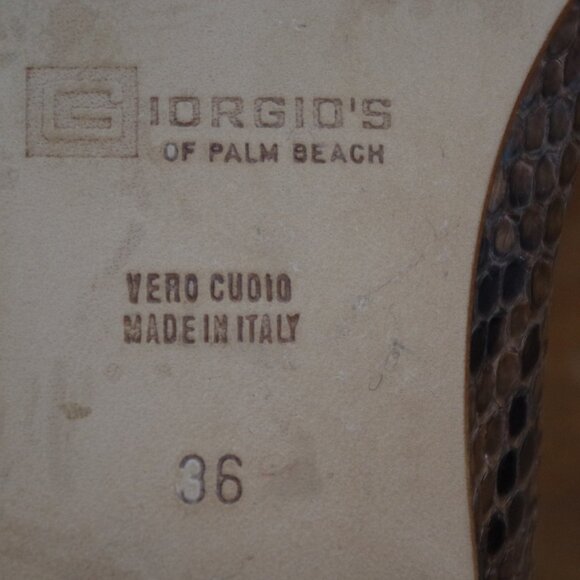 Giorgio's of Palm Beach Snakeskin Italian Made Flats Size 36 - Picture 2 of 10